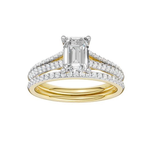 Certified Lab Grown 14K 1.40CT Diamond Bridal Set