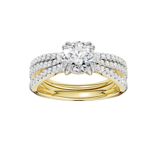 Certified Lab Grown 14K 1.50CT Diamond Bridal Set
