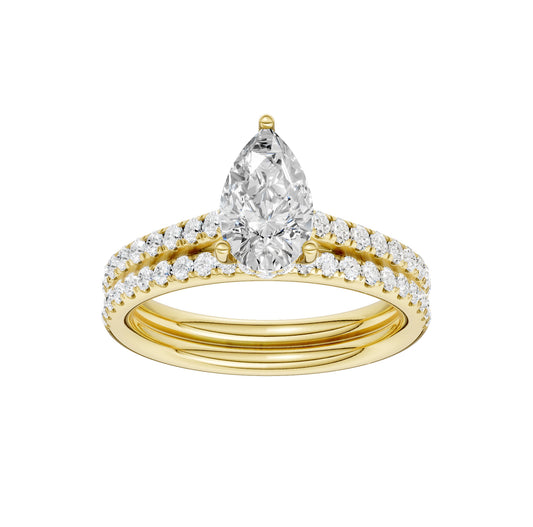 Platinum  1.50CT  Lab Diamond Bridal Ring
