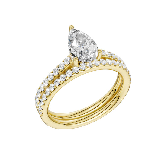 Platinum  1.50CT  Lab Diamond Bridal Ring