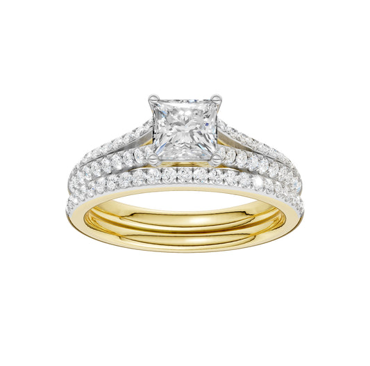 Certified Lab Grown 14K 1.40CT Diamond Bridal Set
