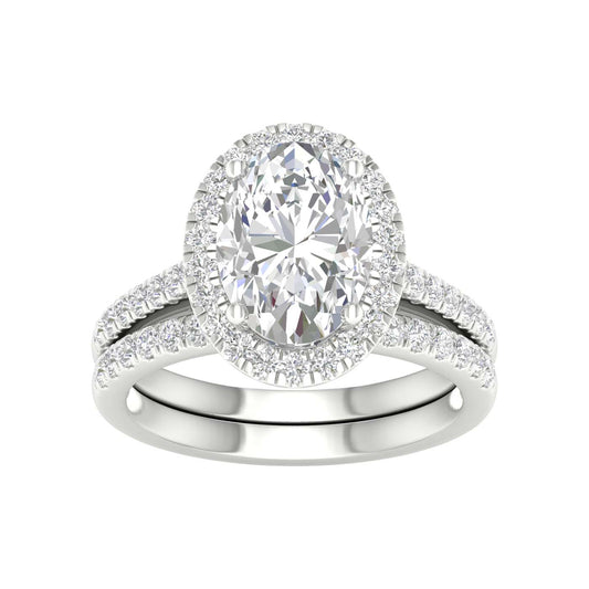 14K 3.75CT Lab Diamond Bridal Set