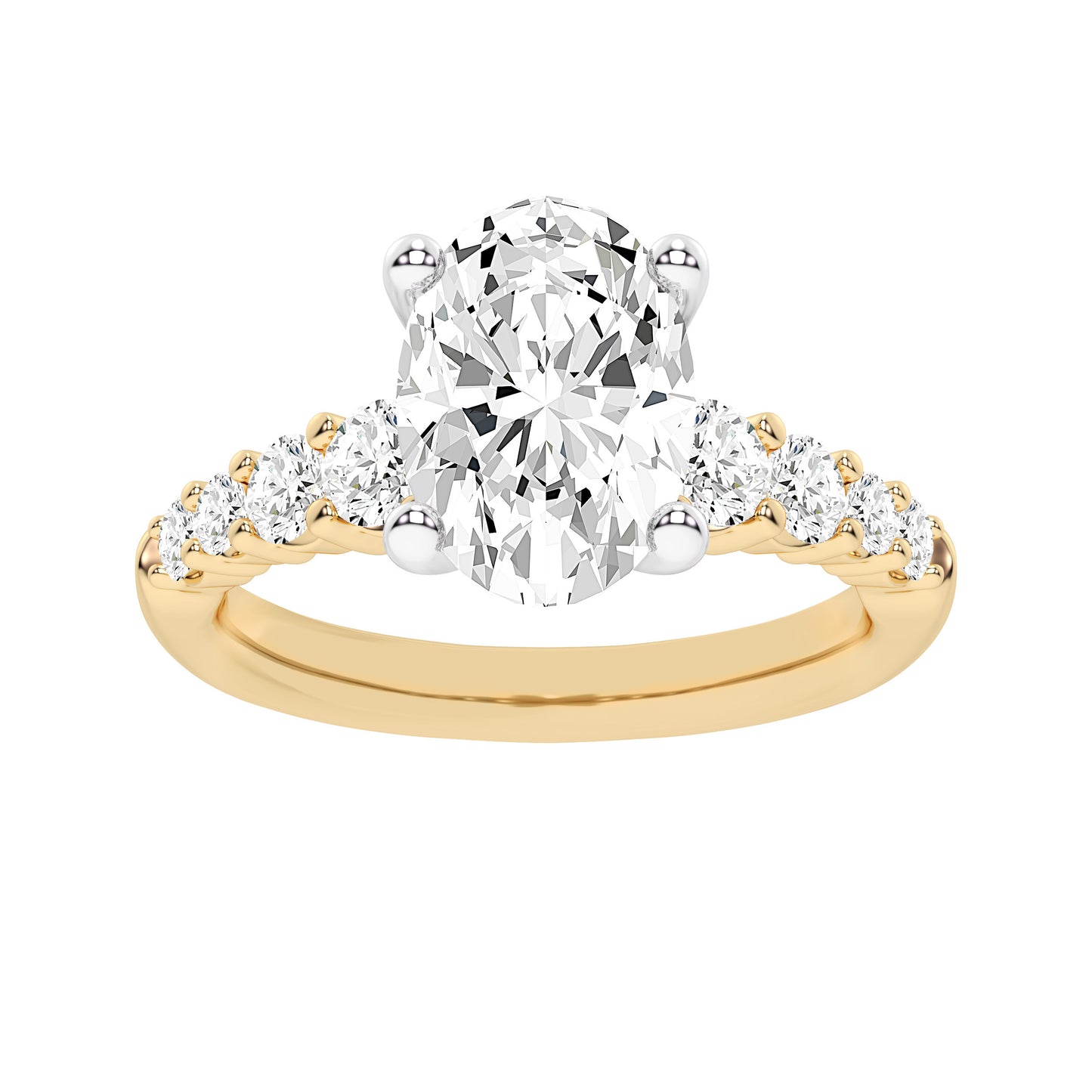 14K 3.75CT Certified Lab Grown Diamond Engagement Ring