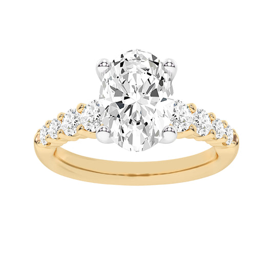 14K 3.75CT Certified Lab Grown Diamond Engagement Ring