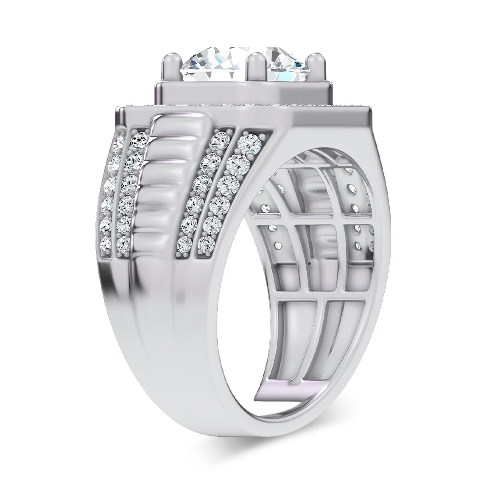 14K 4.12CT Lab Diamond Mens Ring