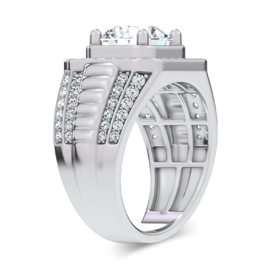 14K 4.12CT Lab Diamond Mens Ring