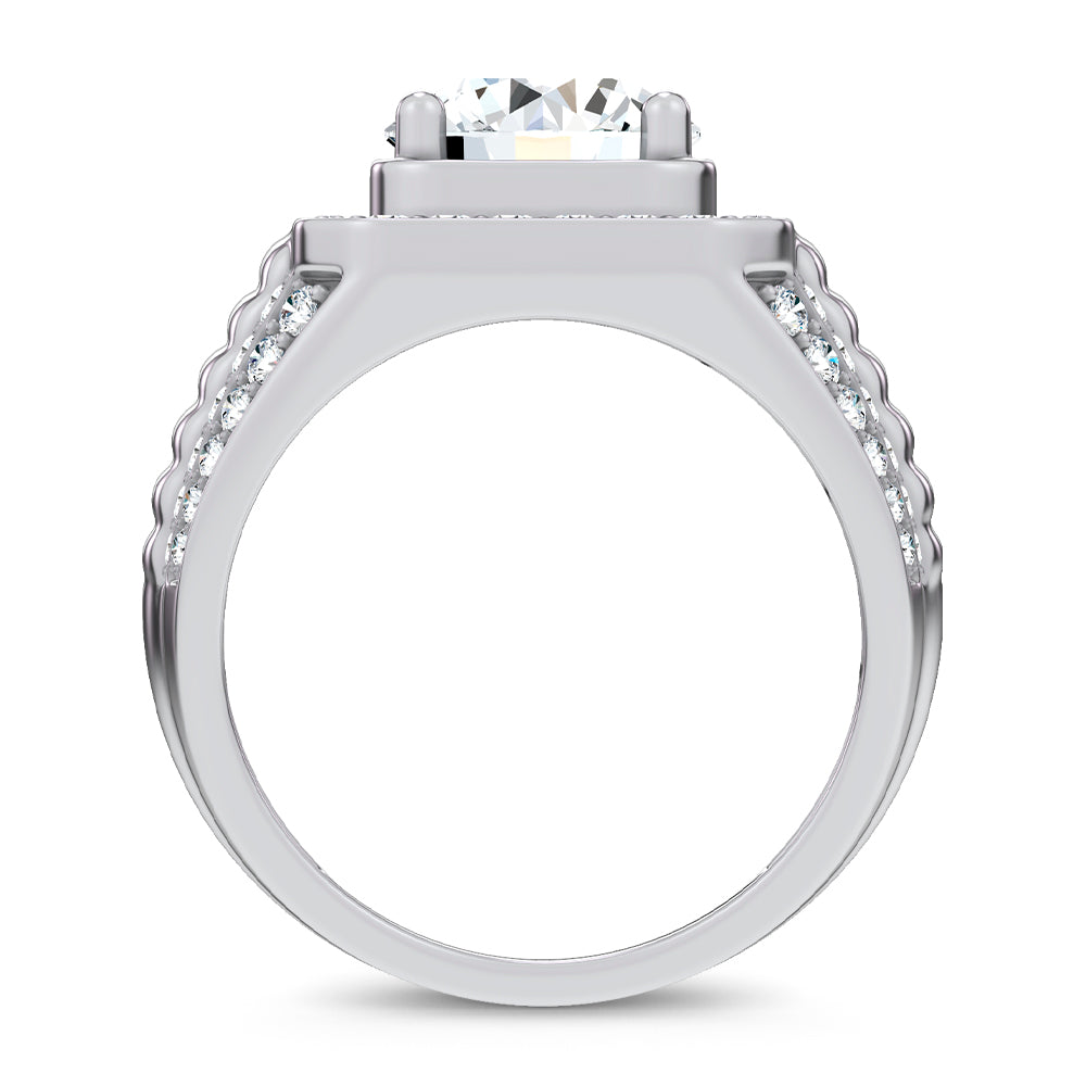 14K 4.12CT Lab Diamond Mens Ring