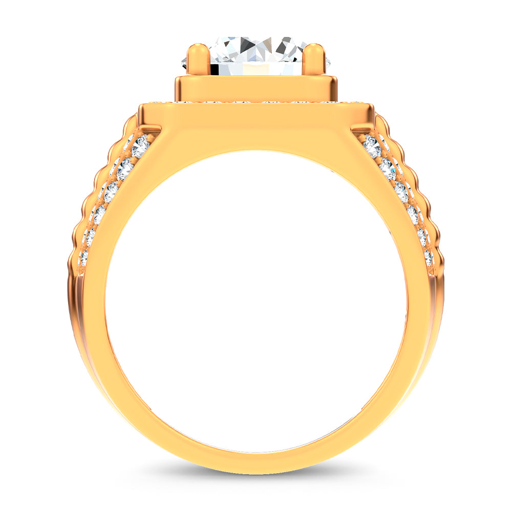 14K 4.12CT Lab Diamond Mens Ring