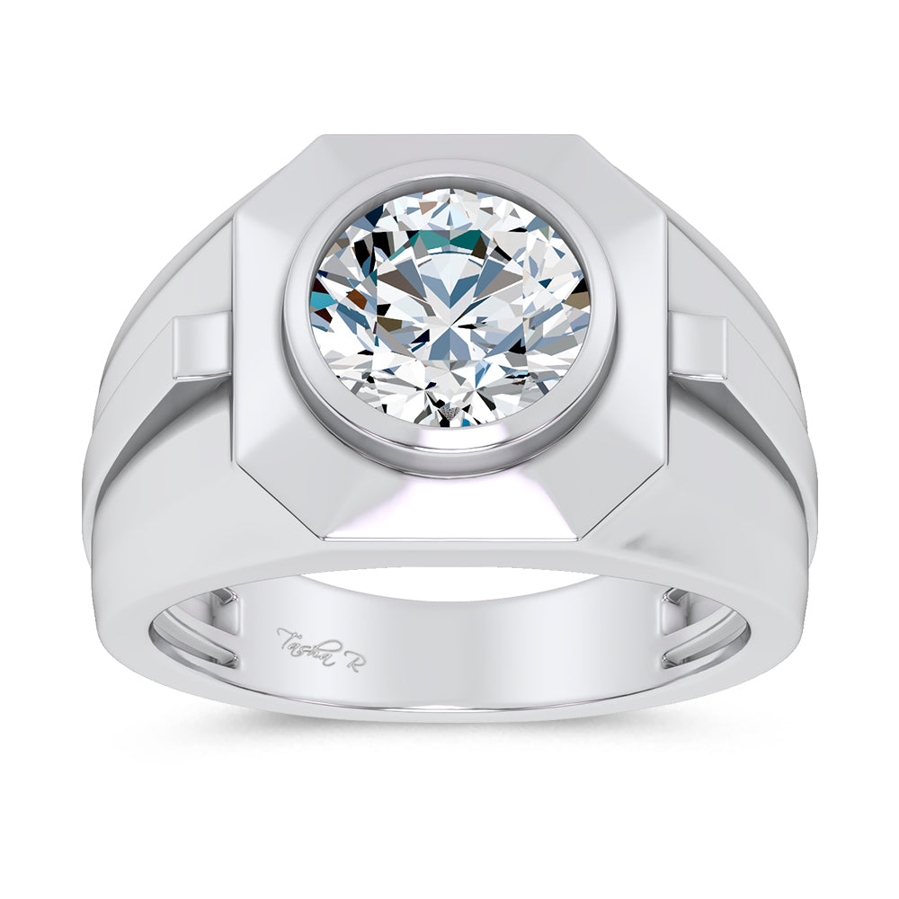14K 3.00CT Lab Diamond Mens Ring