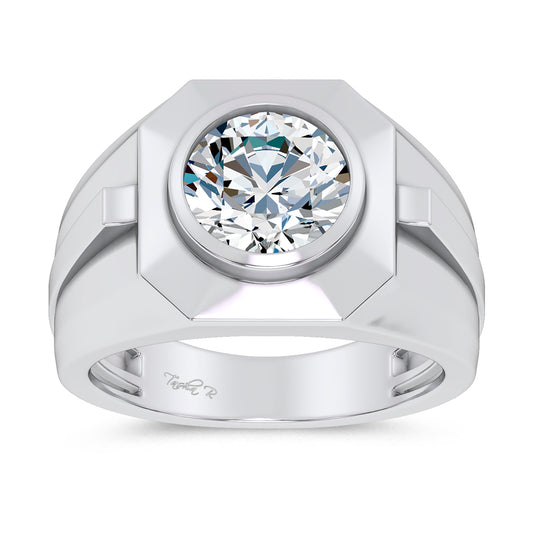 14K 3.00CT Lab Diamond Mens Ring