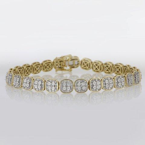 10K 2.40CT D-BRACELET MEN TPR/RDS SIZE 8.5 INCH 7.70 MM (BEST DEAL BEST VALUE)