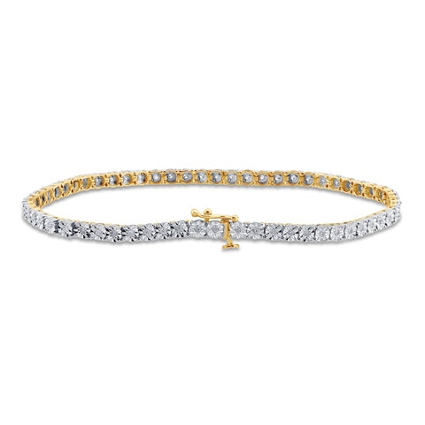 10K 0.46-0.57CT D-BRACELET MEN RDS FANUC P1 "SIZE 8" 3.28MM
